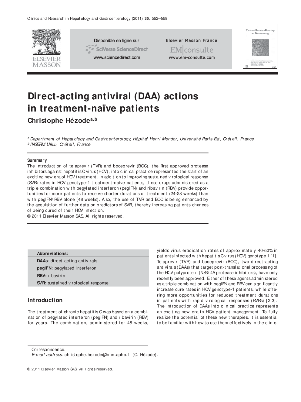 Direct-acting antiviral (DAA) actions in treatment-naïve patients