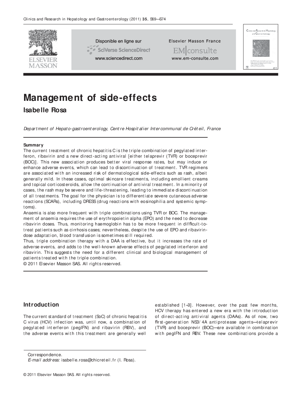 Management of side-effects