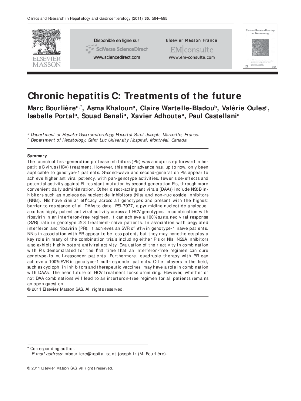 Chronic hepatitis C: Treatments of the future