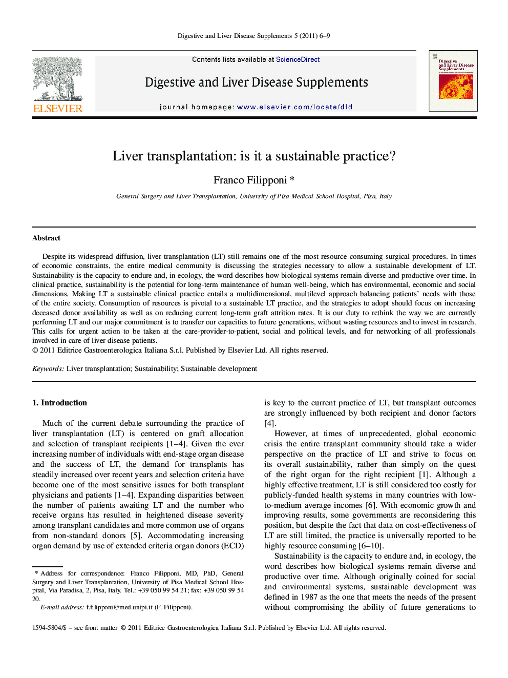 Liver transplantation: is it a sustainable practice?