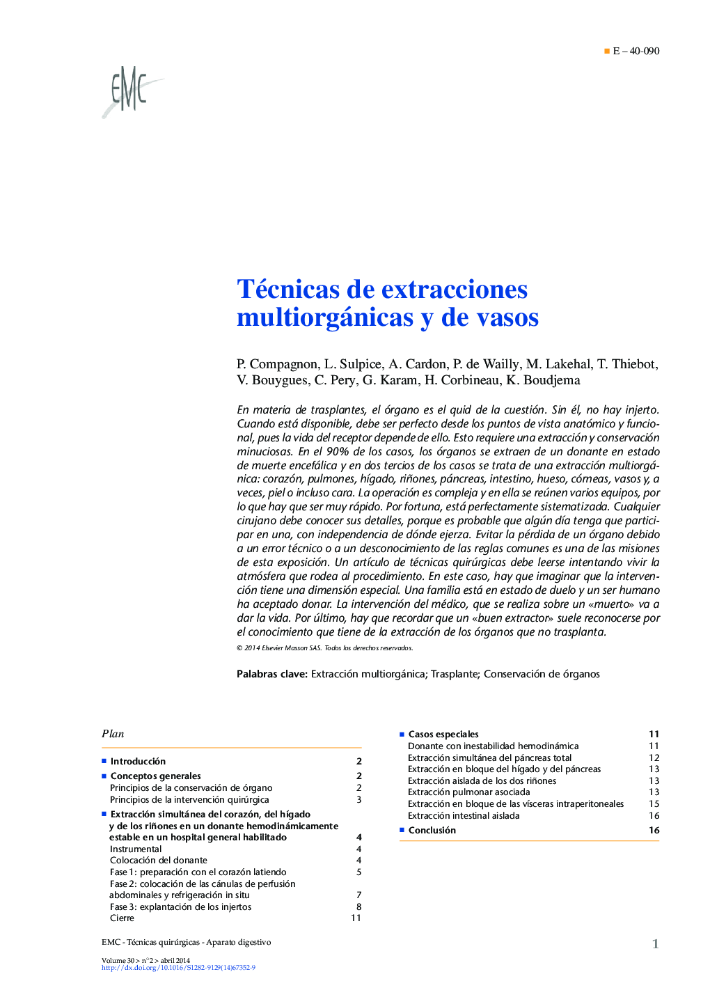 Técnicas de extracciones multiorgánicas y de vasos