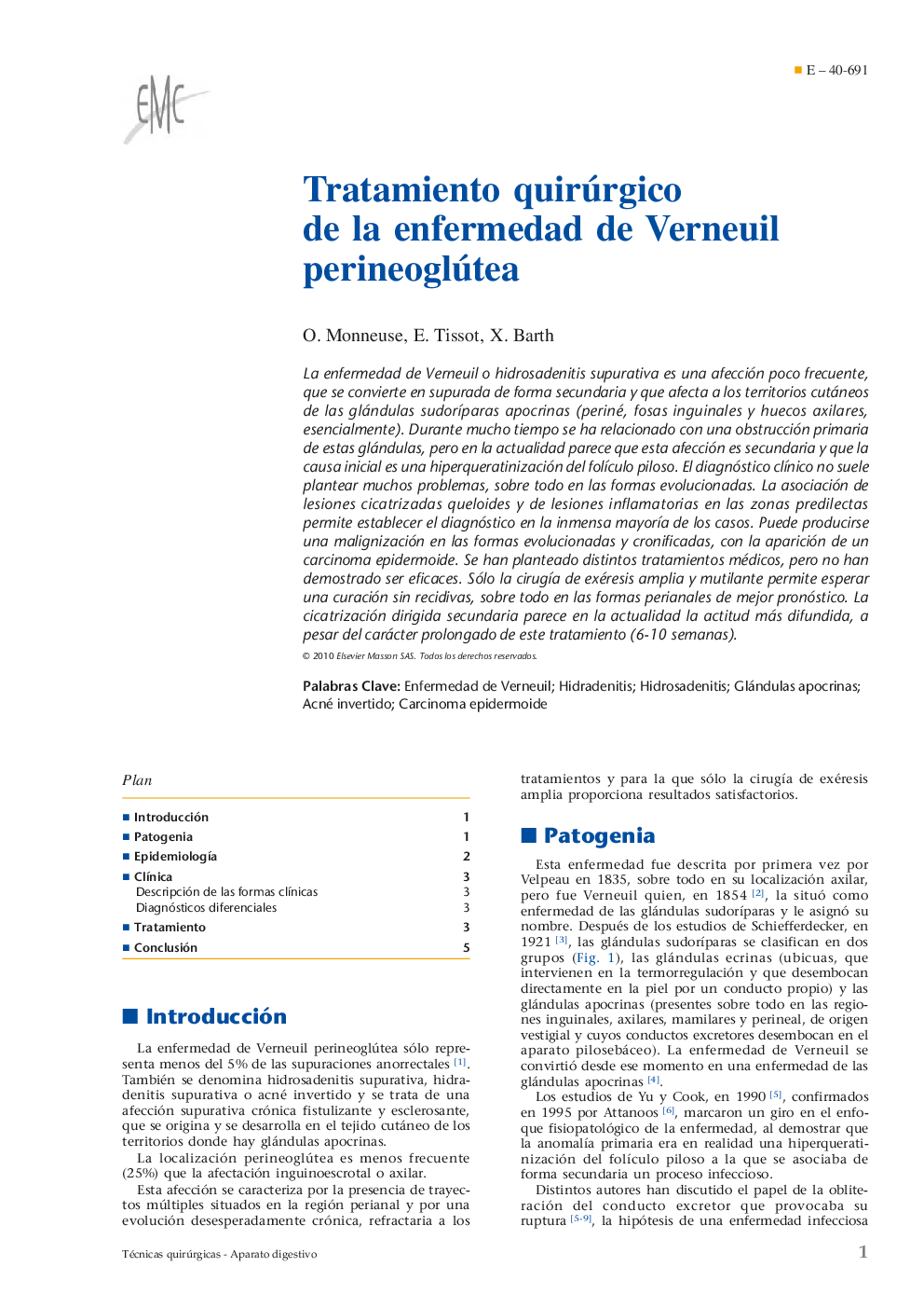 Tratamiento quirúrgico de la enfermedad de Verneuil perineoglútea