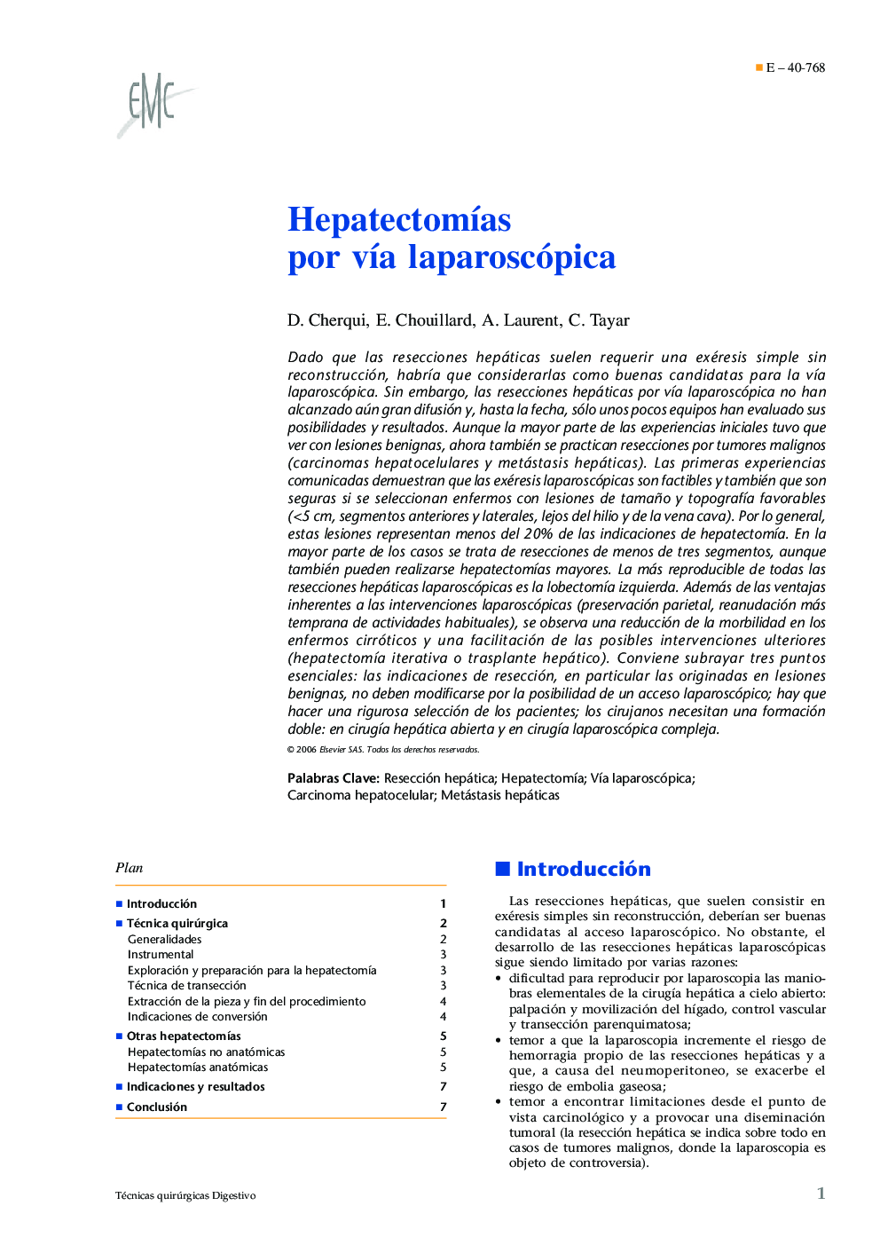 HepatectomÃ­as por vÃ­a laparoscópica