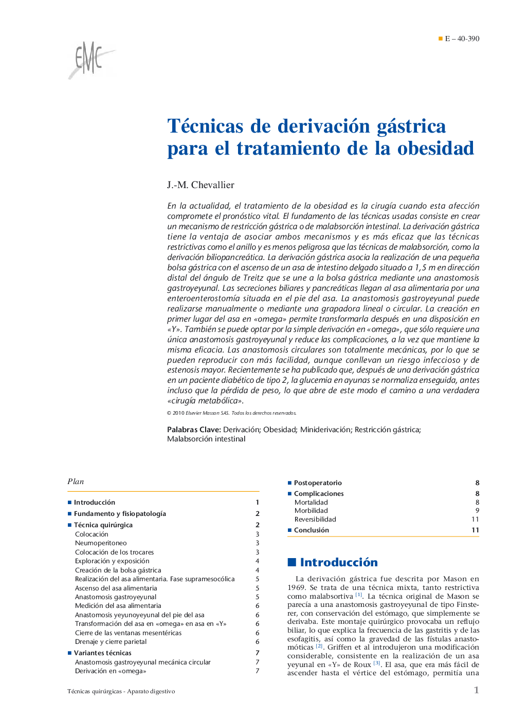 Técnicas de derivación gástrica para el tratamiento de la obesidad