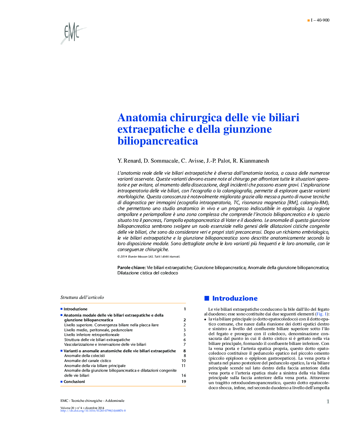 Anatomia chirurgica delle vie biliari extraepatiche e della giunzione biliopancreatica