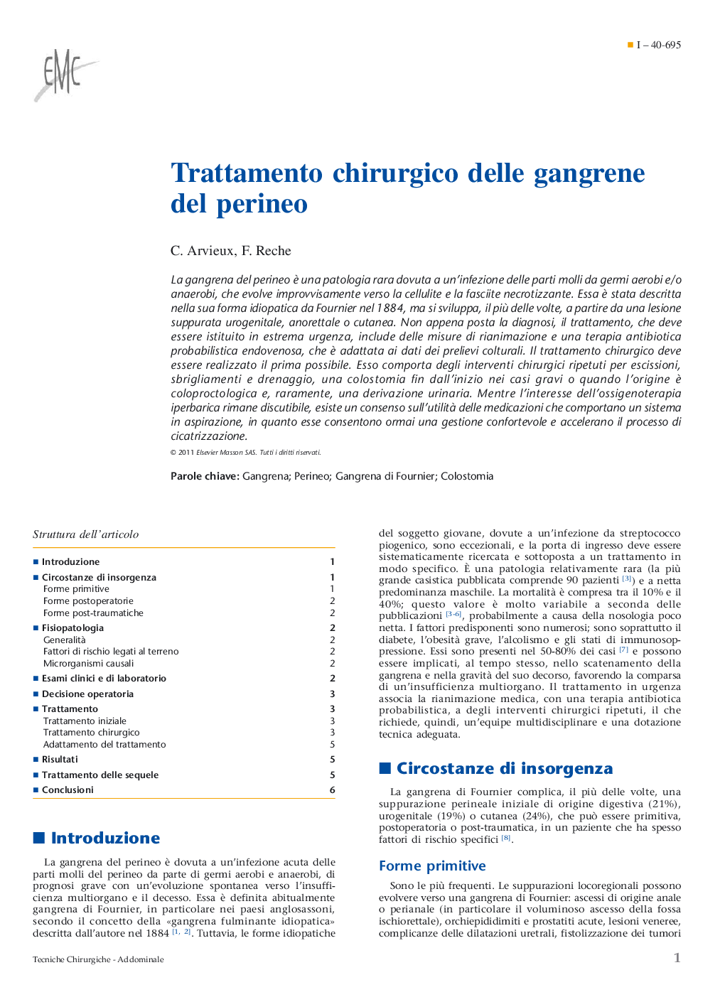 Trattamento chirurgico delle gangrene del perineo