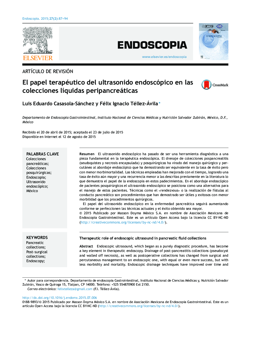 El papel terapéutico del ultrasonido endoscópico en las colecciones líquidas peripancreáticas