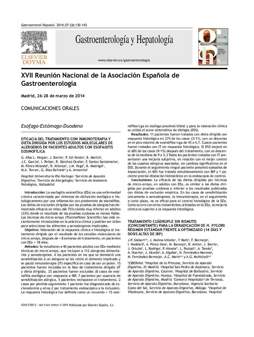 XVII Reunión Nacional de la Asociación Española de GastroenterologÃ­a