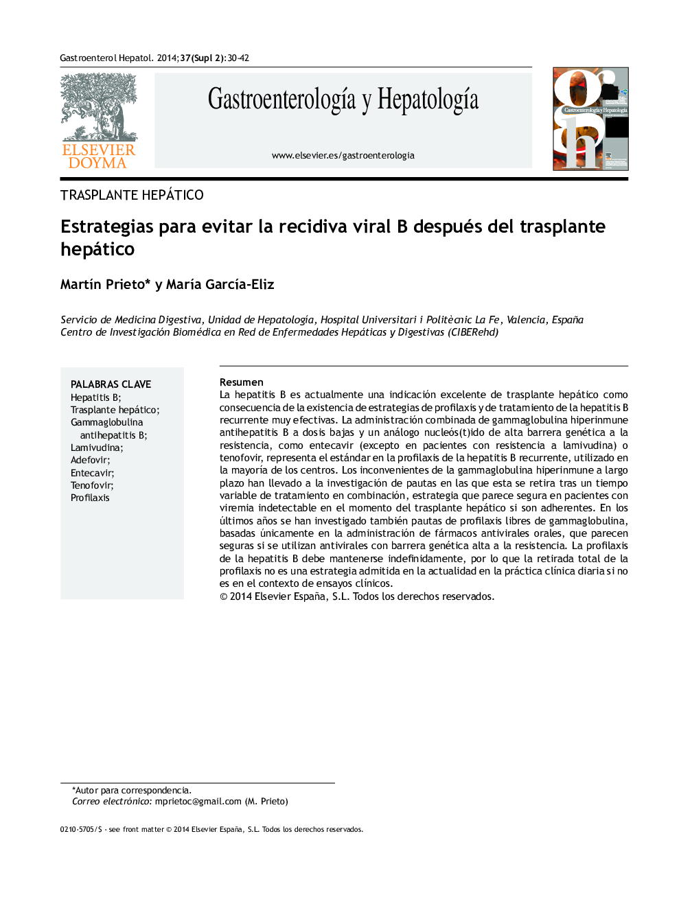 Estrategias para evitar la recidiva viral B después del trasplante hepático