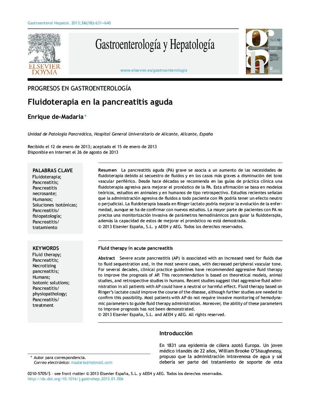 Fluidoterapia en la pancreatitis aguda