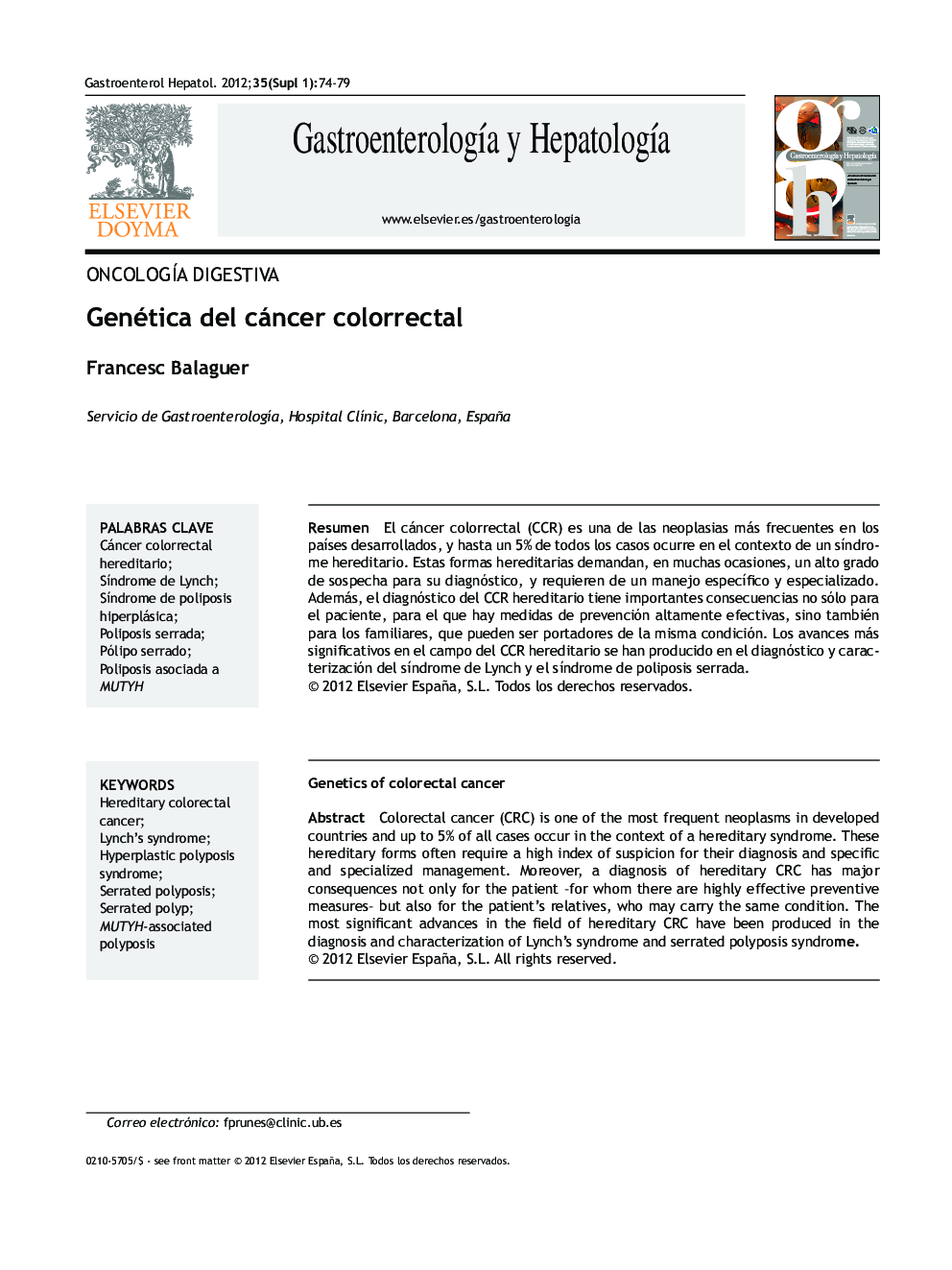 Genética del cáncer colorrectal