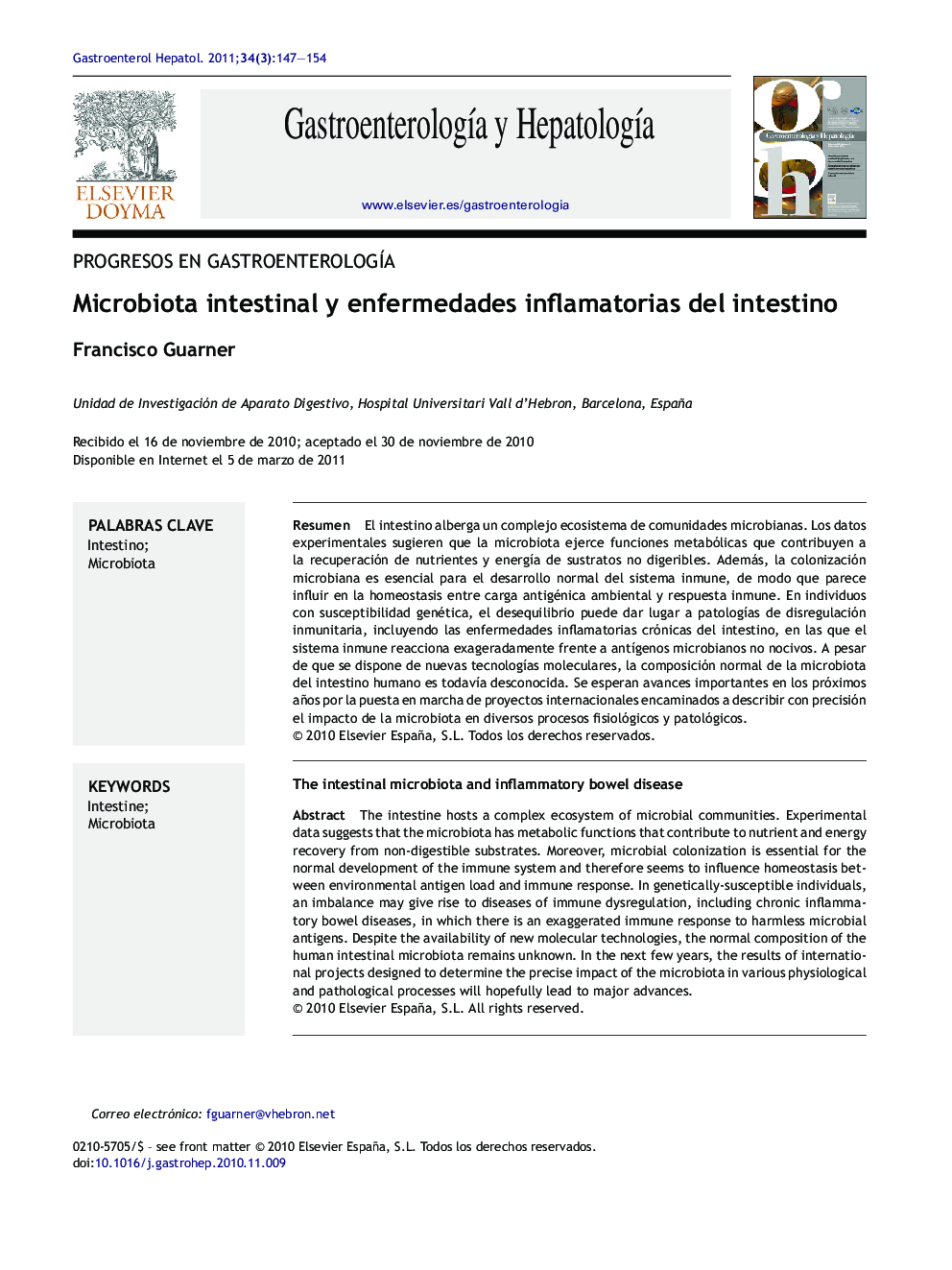 Microbiota intestinal y enfermedades inflamatorias del intestino