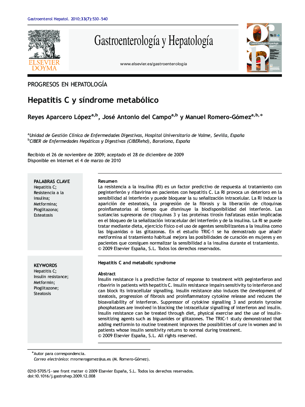 Hepatitis C y síndrome metabólico