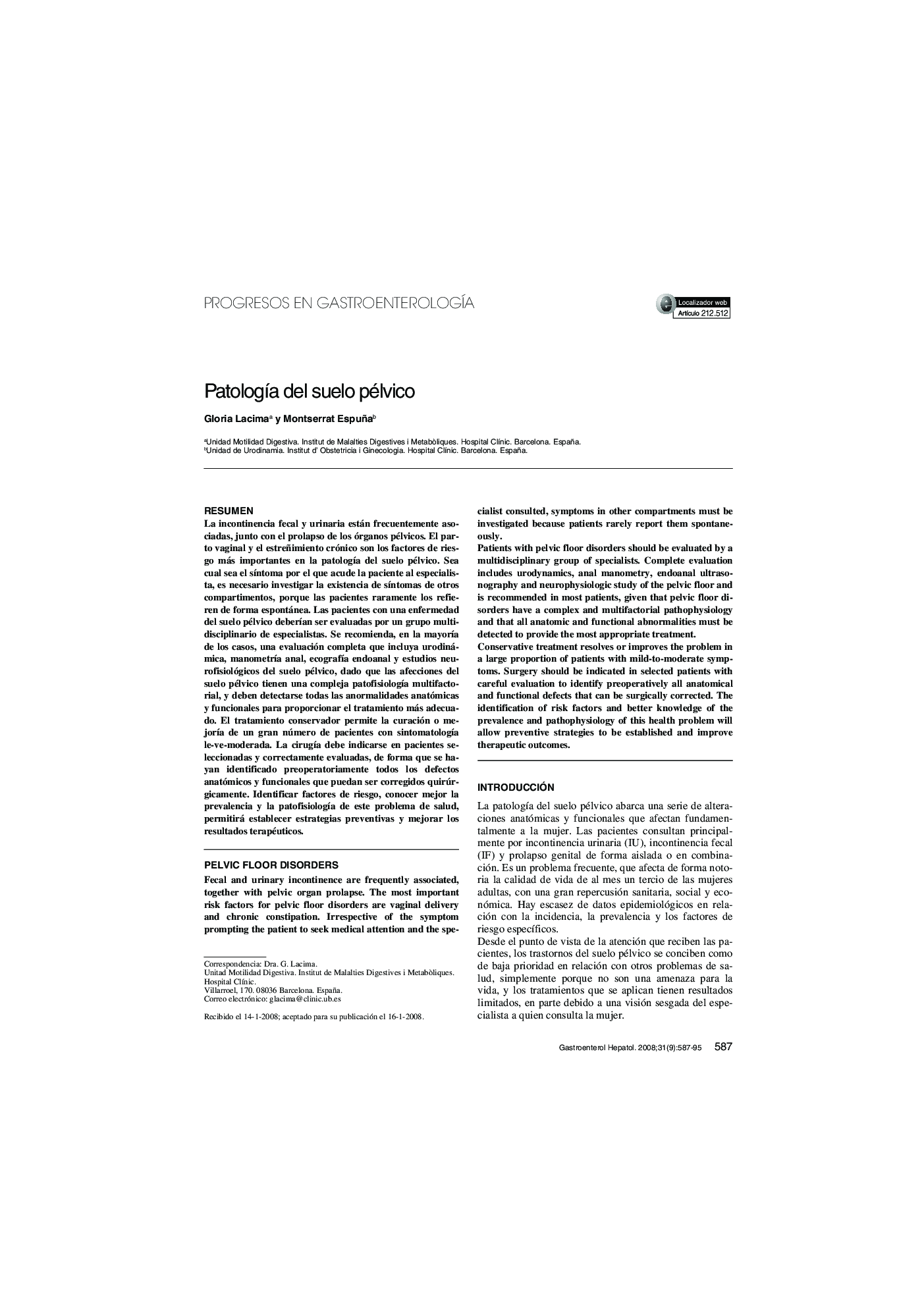 Patología del suelo pélvico