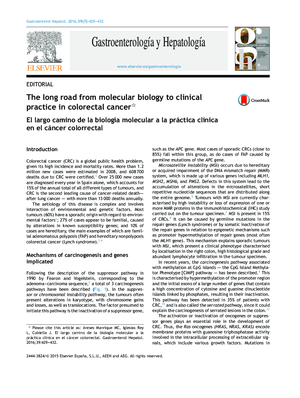 The long road from molecular biology to clinical practice in colorectal cancer