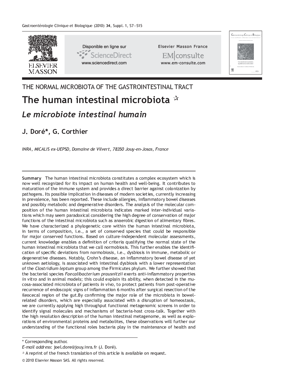 The human intestinal microbiota 