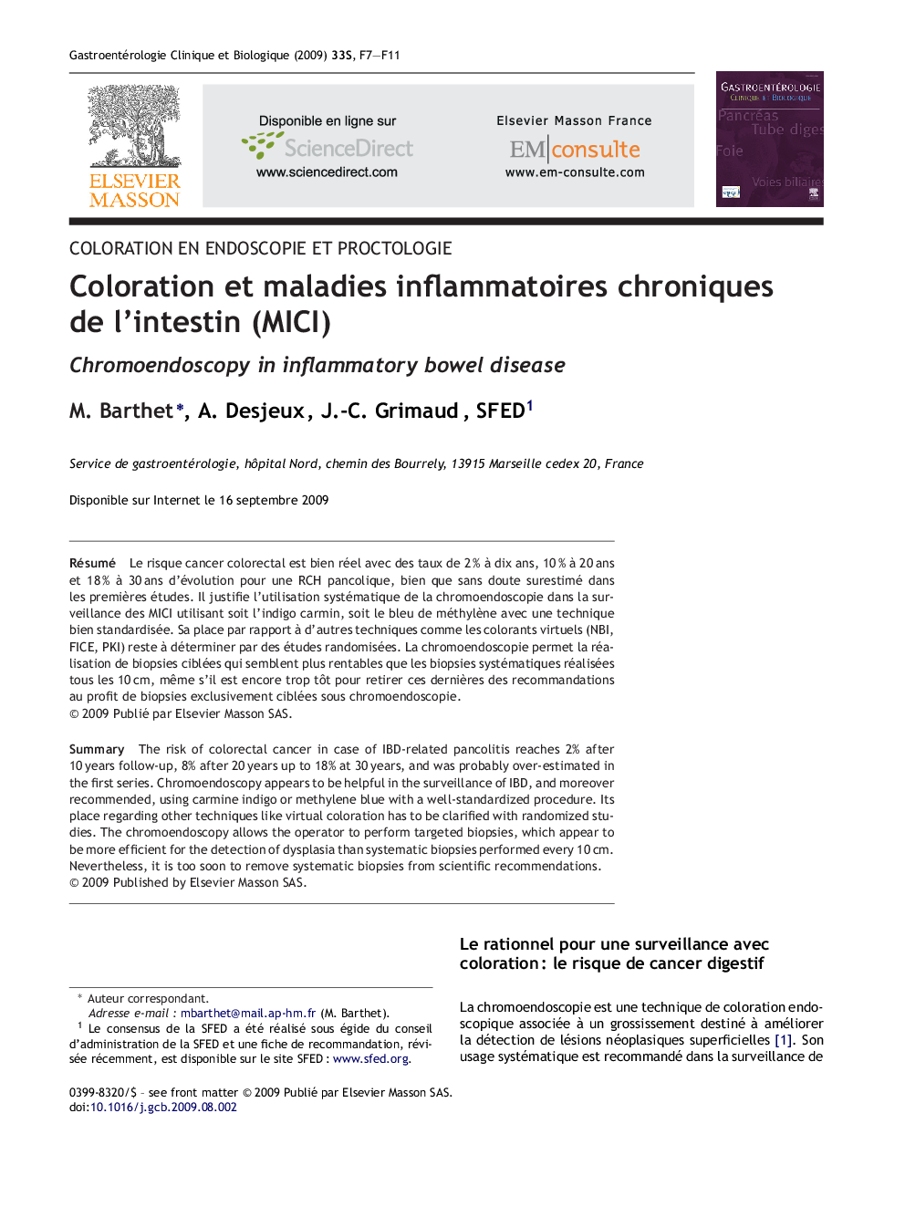 Coloration et maladies inflammatoires chroniques de l'intestin (MICI)