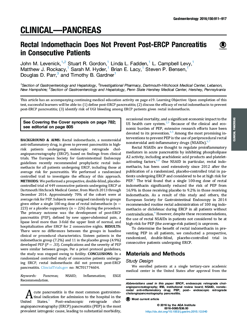 ایندومتاسین رکتال از پانکراتیت پس از ERCP در بیماران متوالی جلوگیری نمی کند