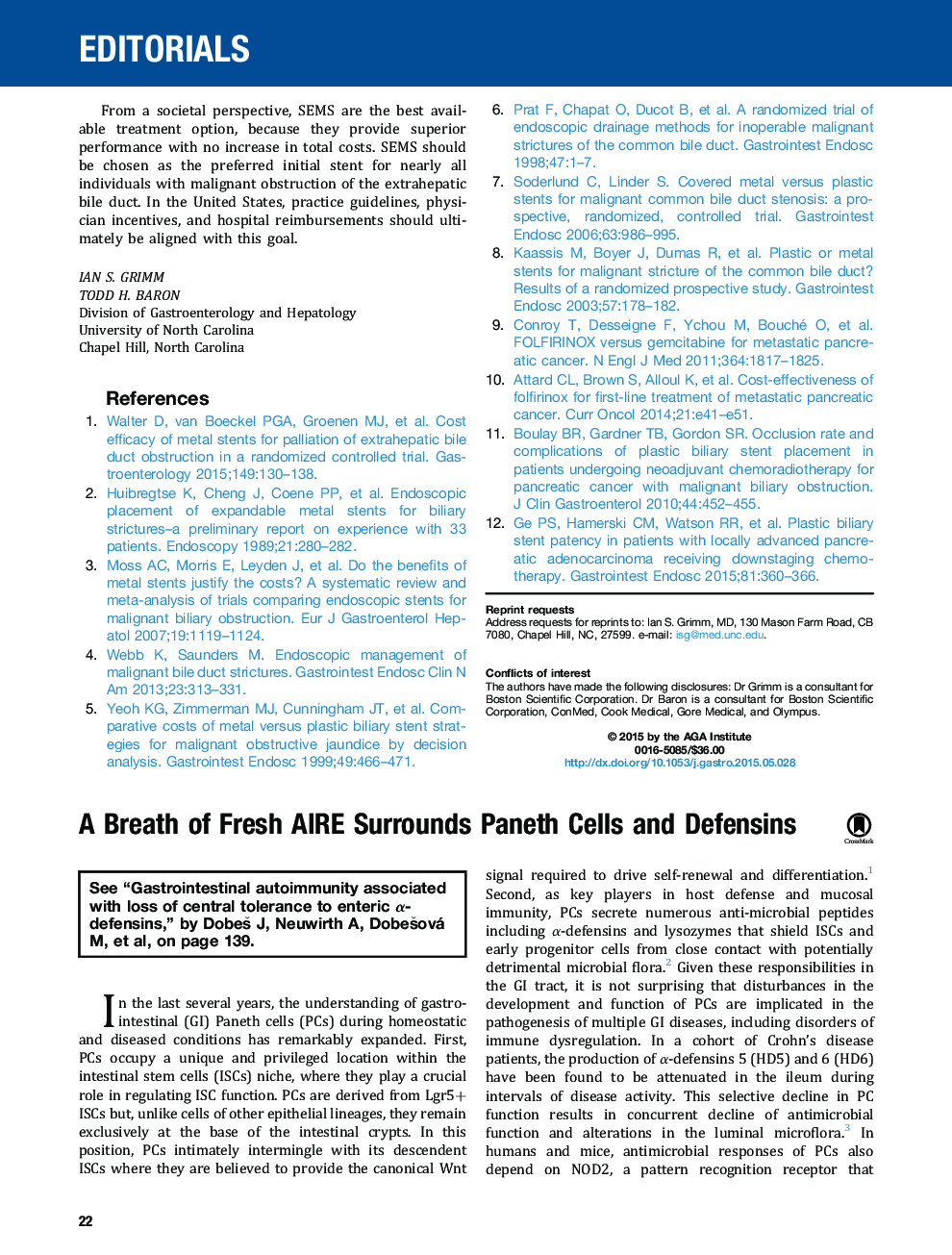 A Breath of Fresh AIRE Surrounds Paneth Cells and Defensins