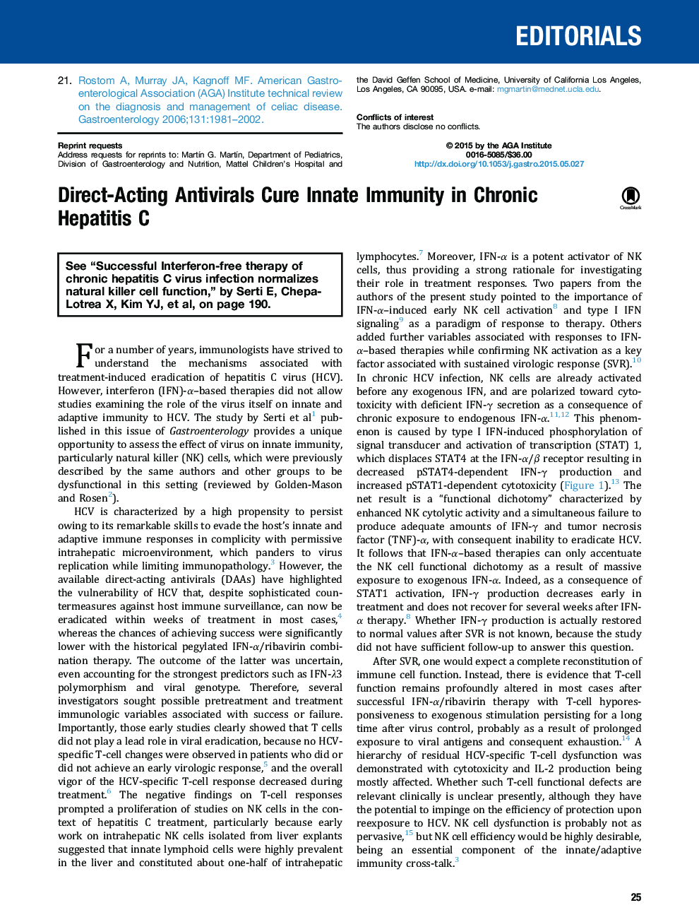 Direct-Acting Antivirals Cure Innate Immunity in Chronic Hepatitis C