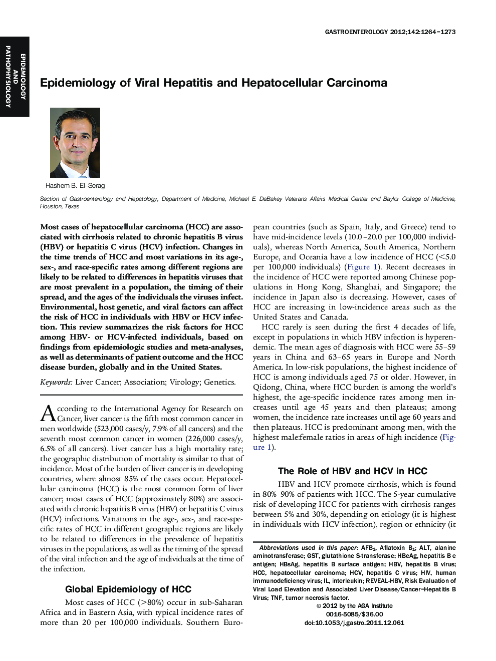 Epidemiology of Viral Hepatitis and Hepatocellular Carcinoma