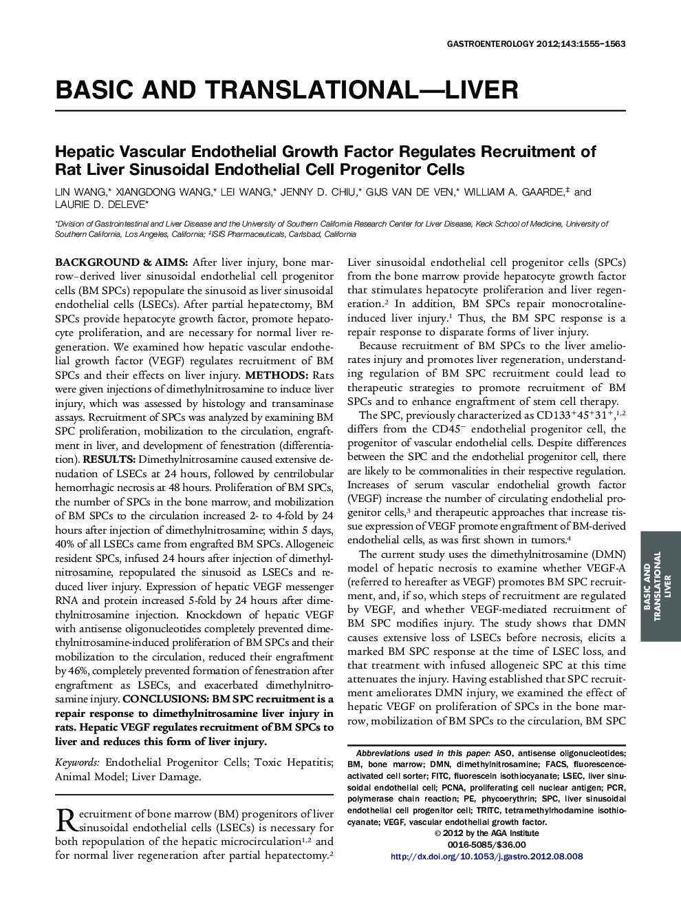 عکس صفحه اول مقاله: Hepatic Vascular Endothelial Growth Factor Regulates Recruitment of Rat Liver Sinusoidal Endothelial Cell Progenitor Cells Hepatic Vascular Endothelial Growth Factor Regulates Recruitment of Rat Liver Sinusoidal Endothelial Cell Progenitor Cells