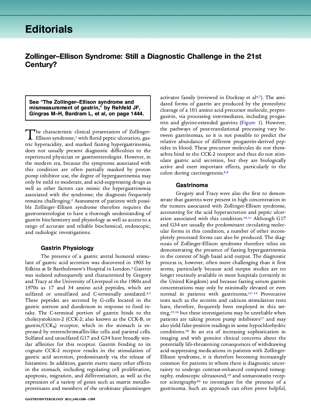 Zollinger-Ellison Syndrome: Still a Diagnostic Challenge in the 21st Century?