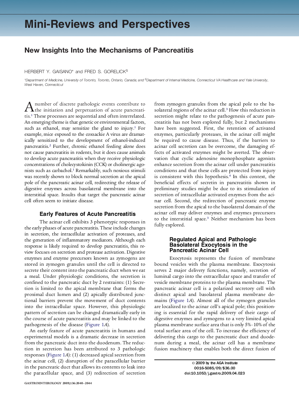 عکس صفحه اول مقاله: New Insights Into the Mechanisms of Pancreatitis New Insights Into the Mechanisms of Pancreatitis
