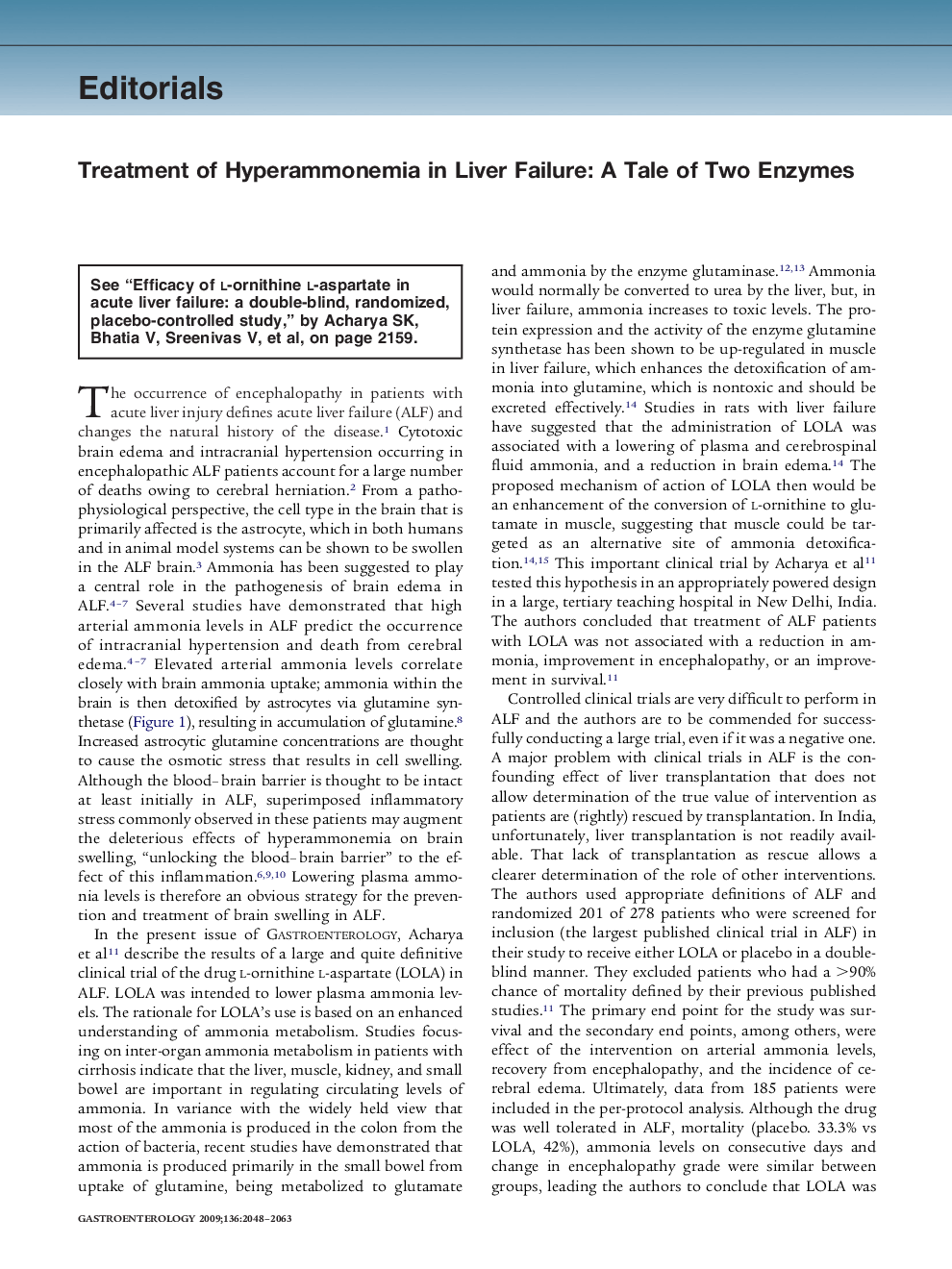 عکس صفحه اول مقاله: Treatment of Hyperammonemia in Liver Failure: A Tale of Two Enzymes Treatment of Hyperammonemia in Liver Failure: A Tale of Two Enzymes