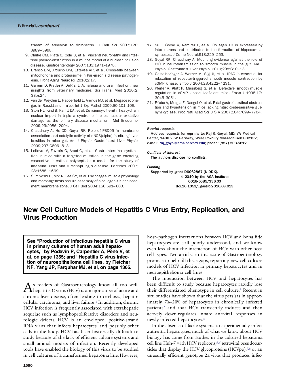 New Cell Culture Models of Hepatitis C Virus Entry, Replication, and Virus Production