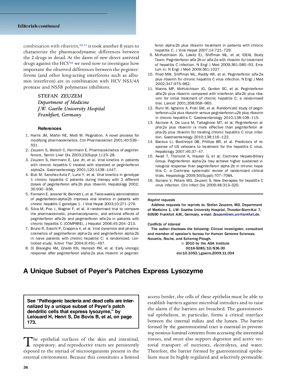 A Unique Subset of Peyer's Patches Express Lysozyme