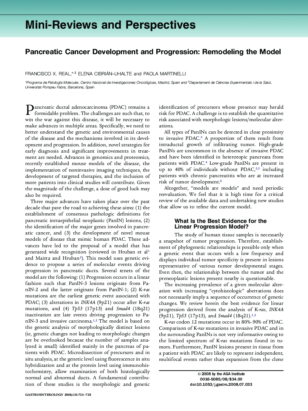 Pancreatic Cancer Development and Progression: Remodeling the Model