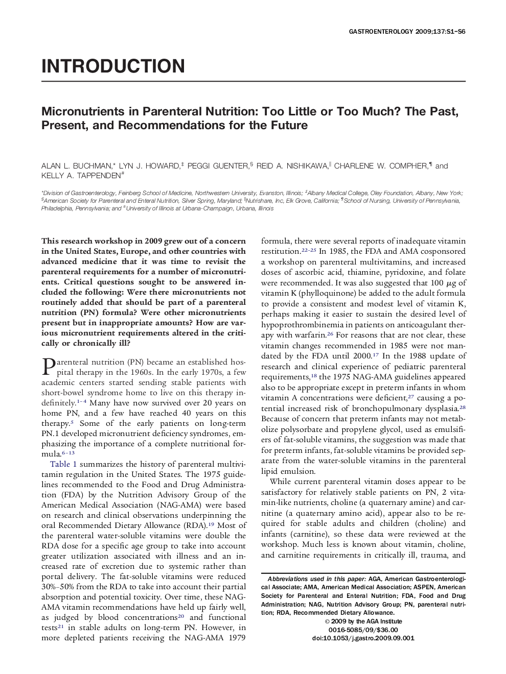 Micronutrients in Parenteral Nutrition: Too Little or Too Much? The Past, Present, and Recommendations for the Future