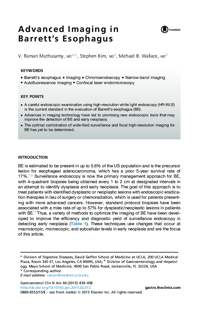 Advanced Imaging in Barrett's Esophagus