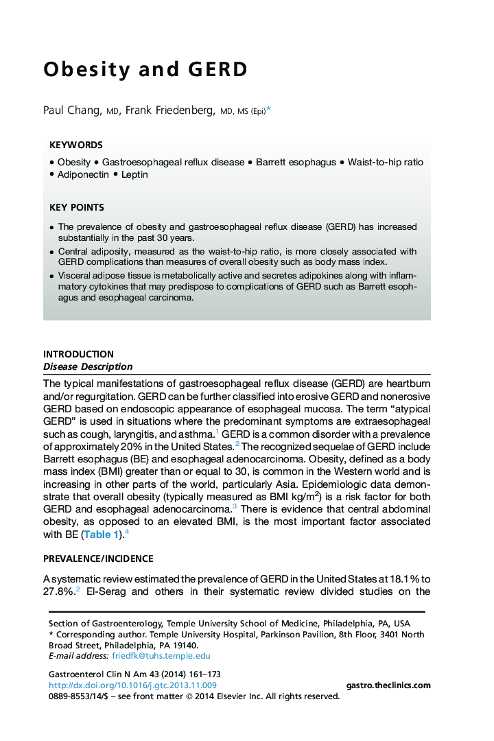 Obesity and GERD