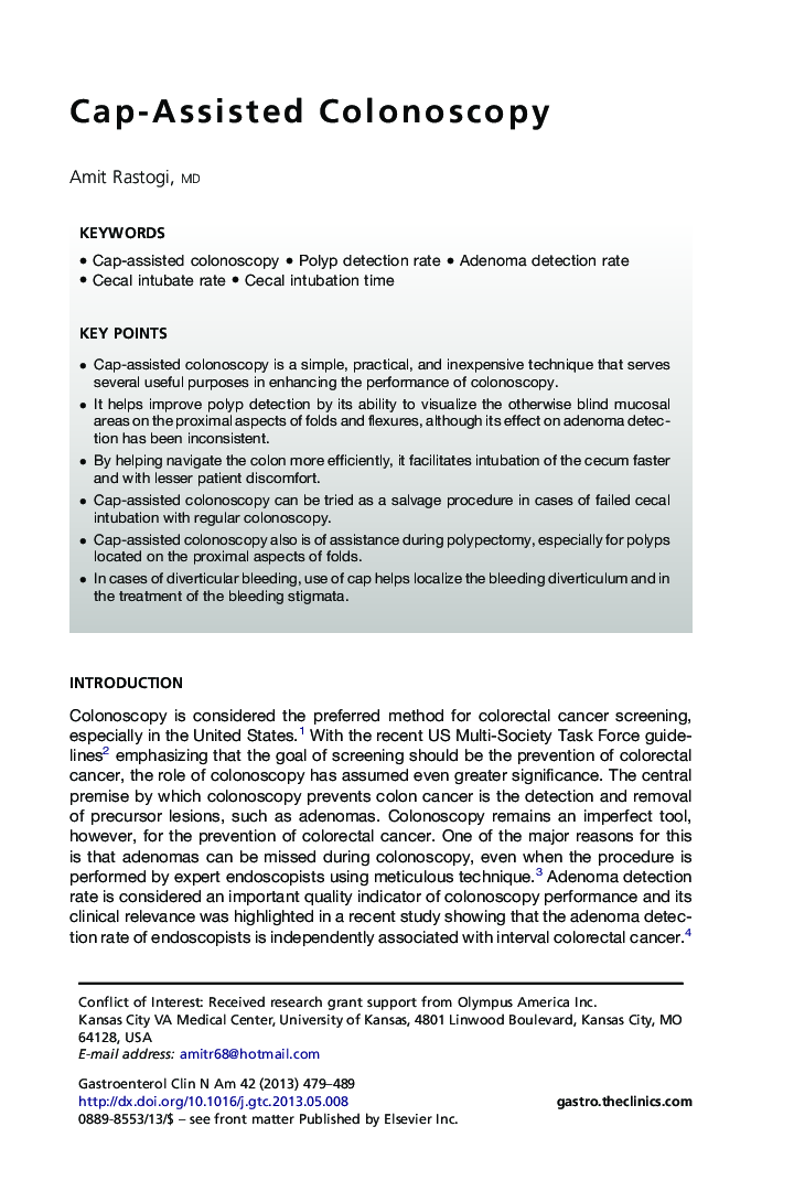 Cap-Assisted Colonoscopy