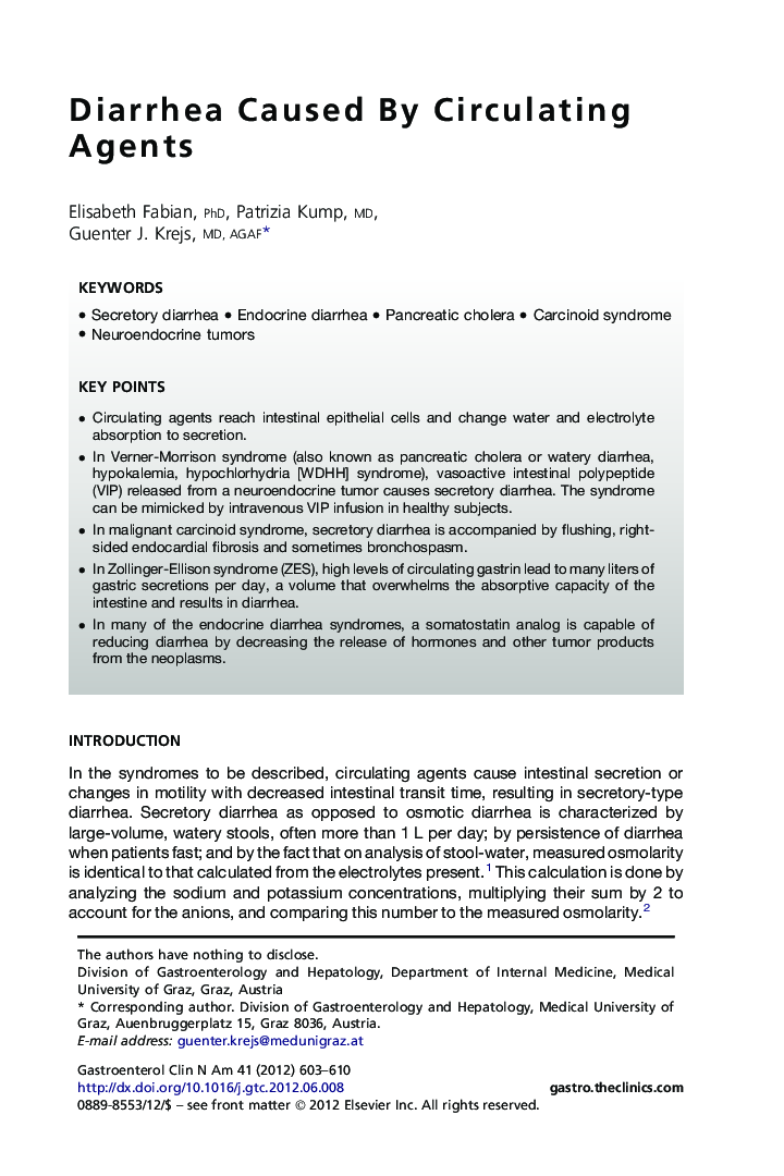 Diarrhea Caused By Circulating Agents