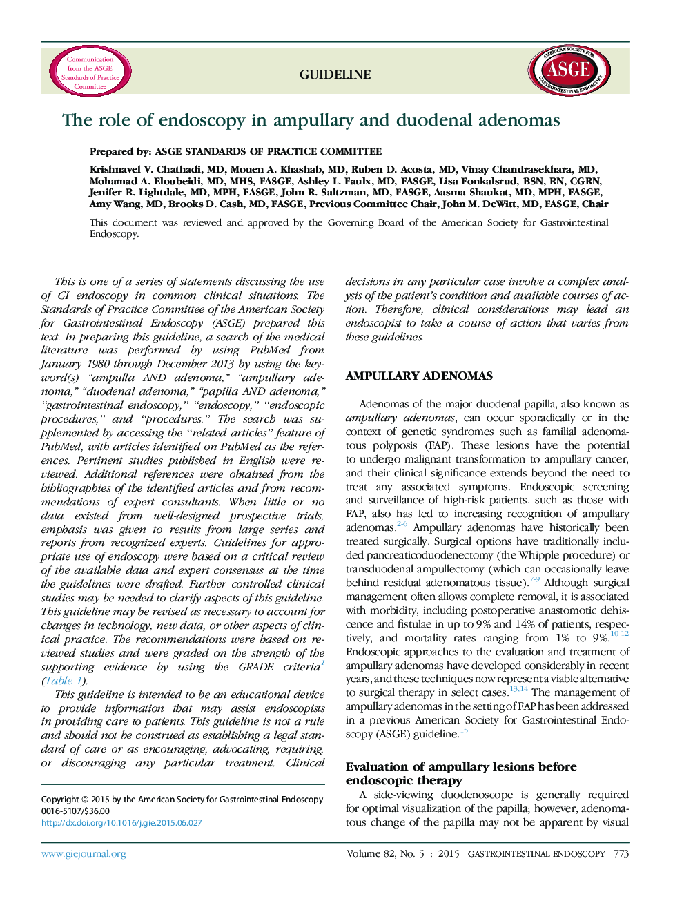 The role of endoscopy in ampullary and duodenal adenomas