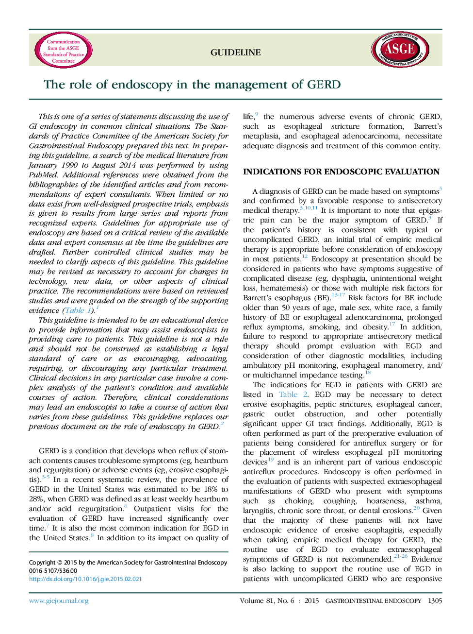 The role of endoscopy in the management of GERD