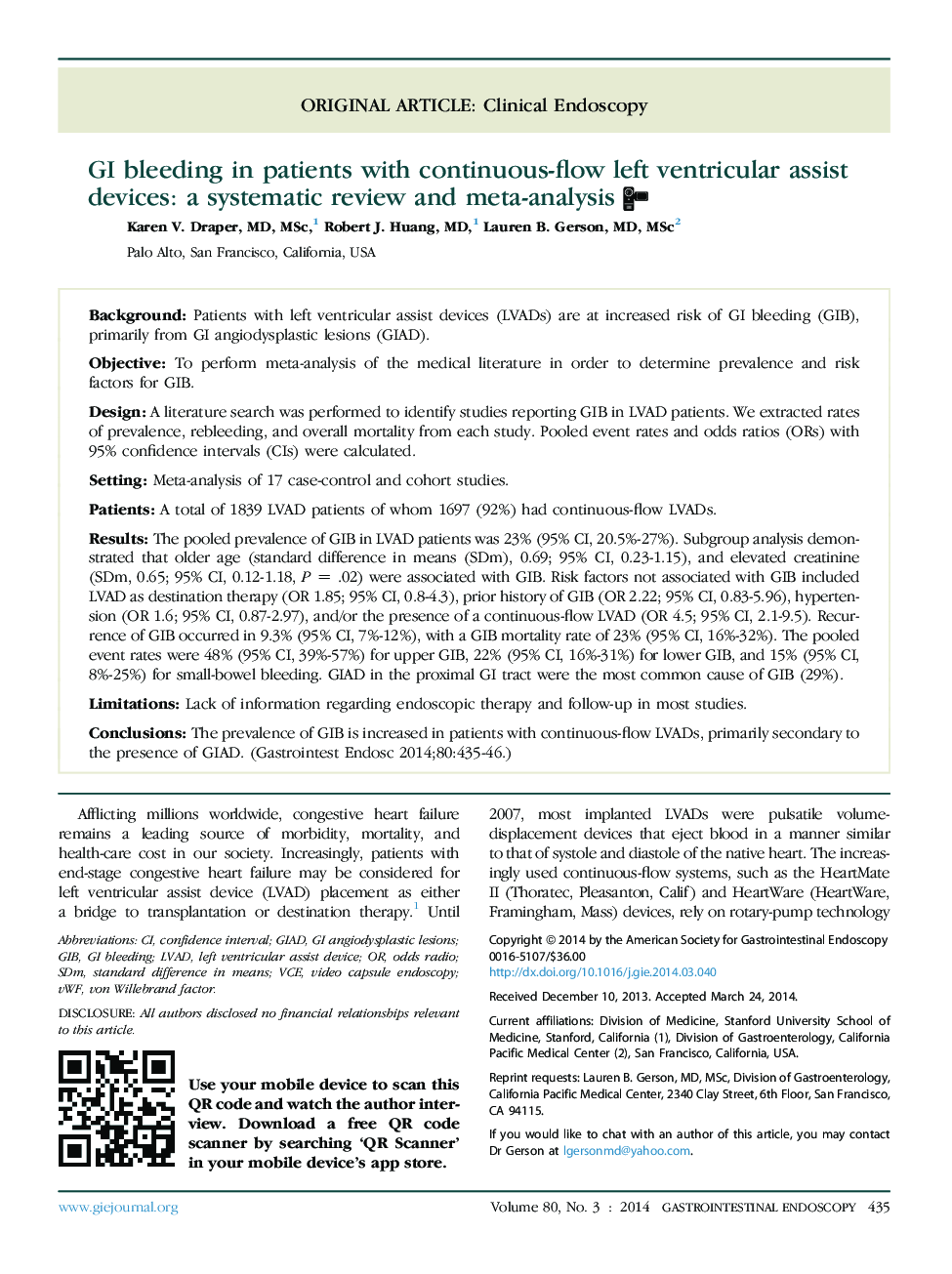 GI bleeding in patients with continuous-flow left ventricular assist devices: a systematic review and meta-analysis