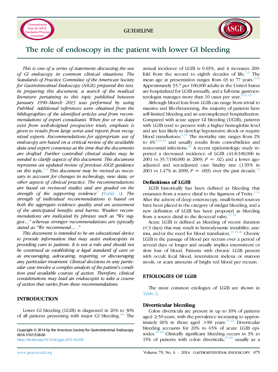 The role of endoscopy in the patient with lower GI bleeding