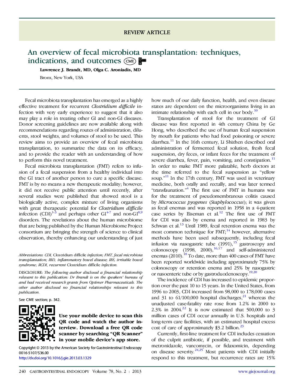 An overview of fecal microbiota transplantation: techniques, indications, and outcomes