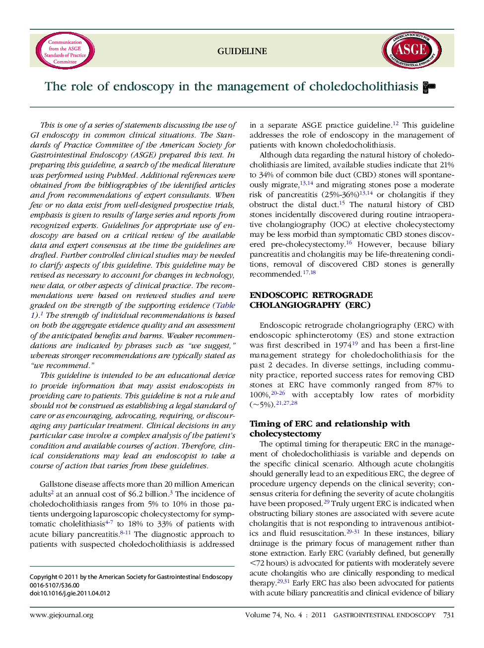 The role of endoscopy in the management of choledocholithiasis