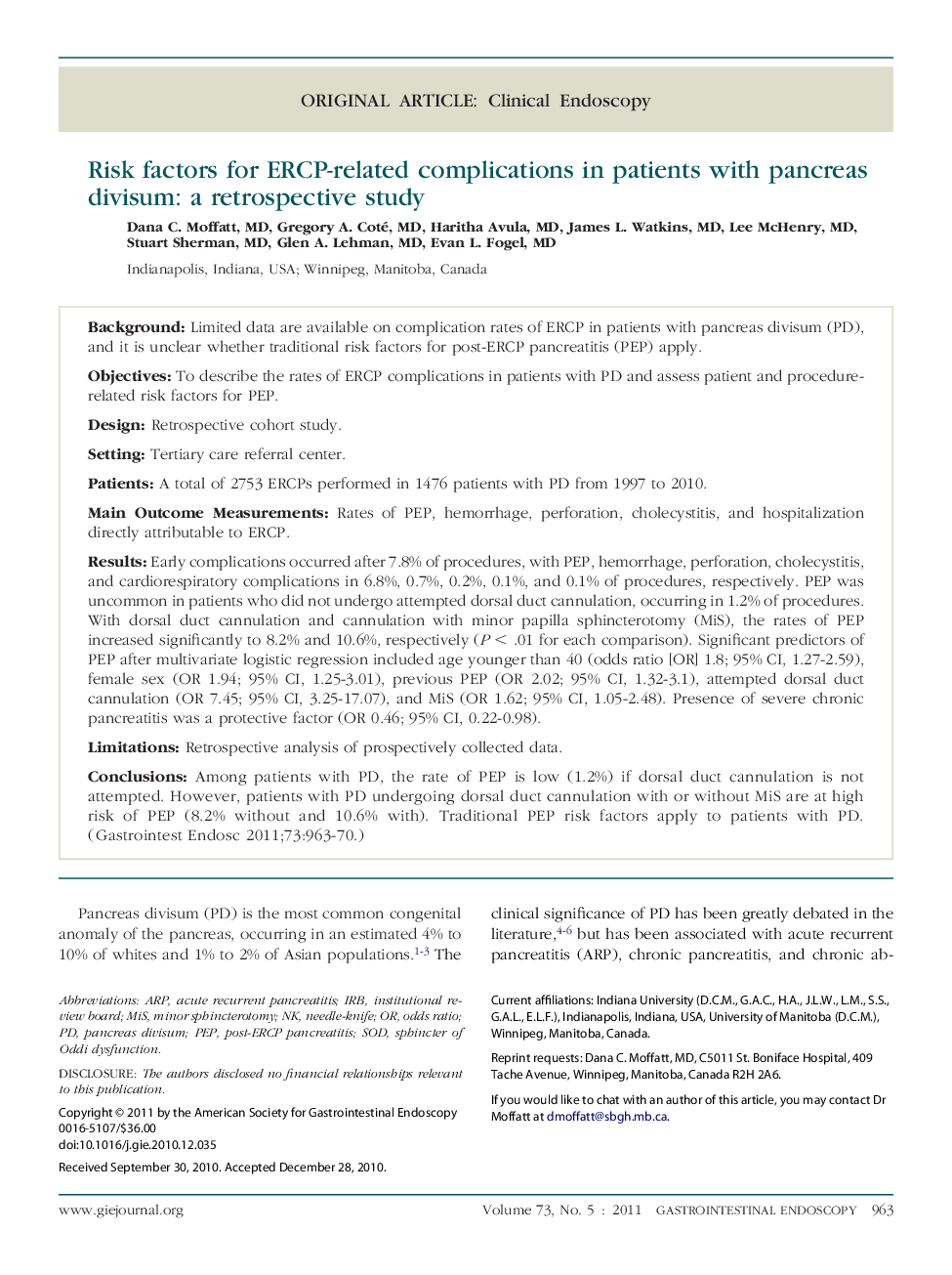 Risk factors for ERCP-related complications in patients with pancreas divisum: a retrospective study 