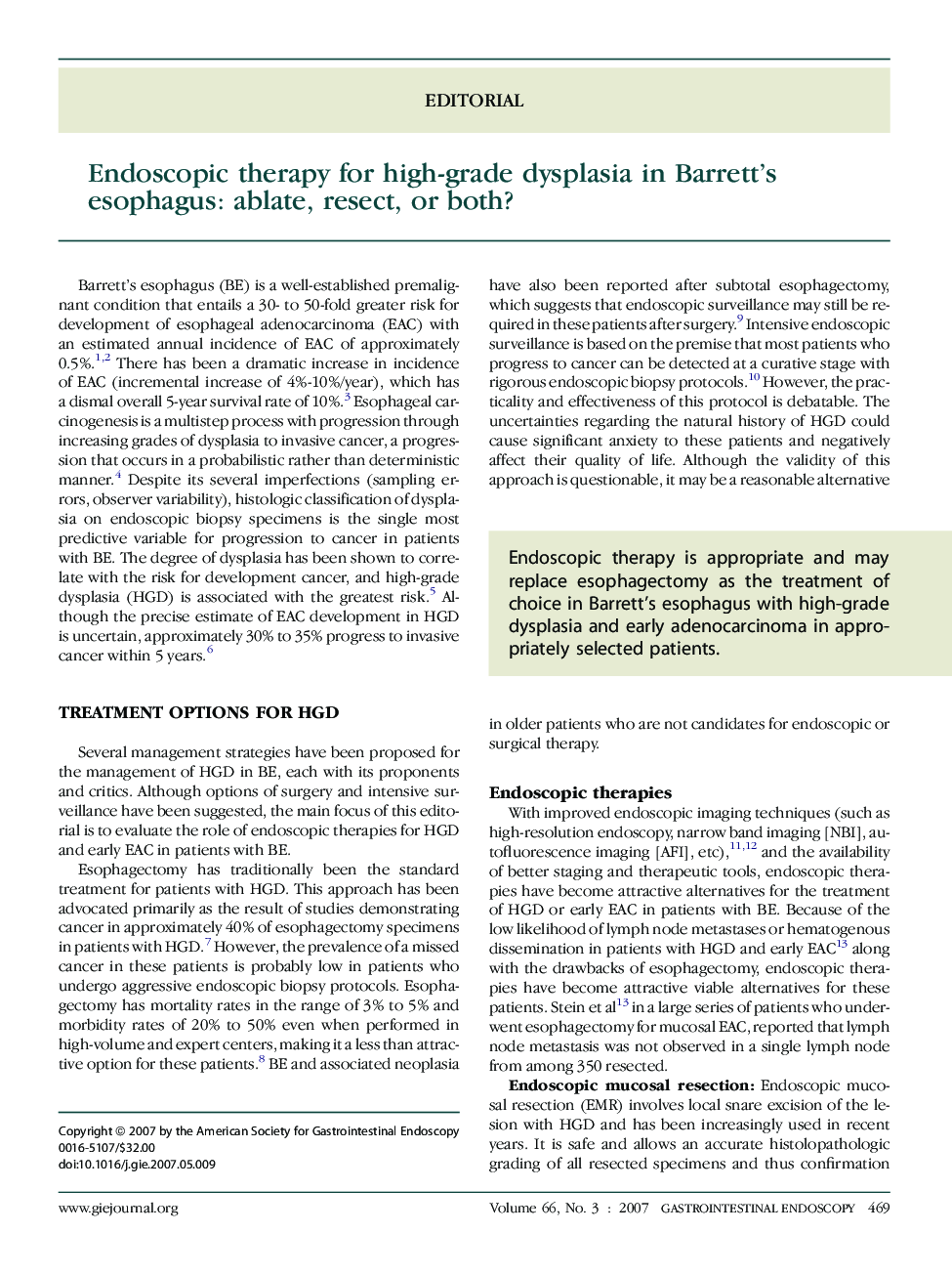 Endoscopic therapy for high-grade dysplasia in Barrett's esophagus: ablate, resect, or both?