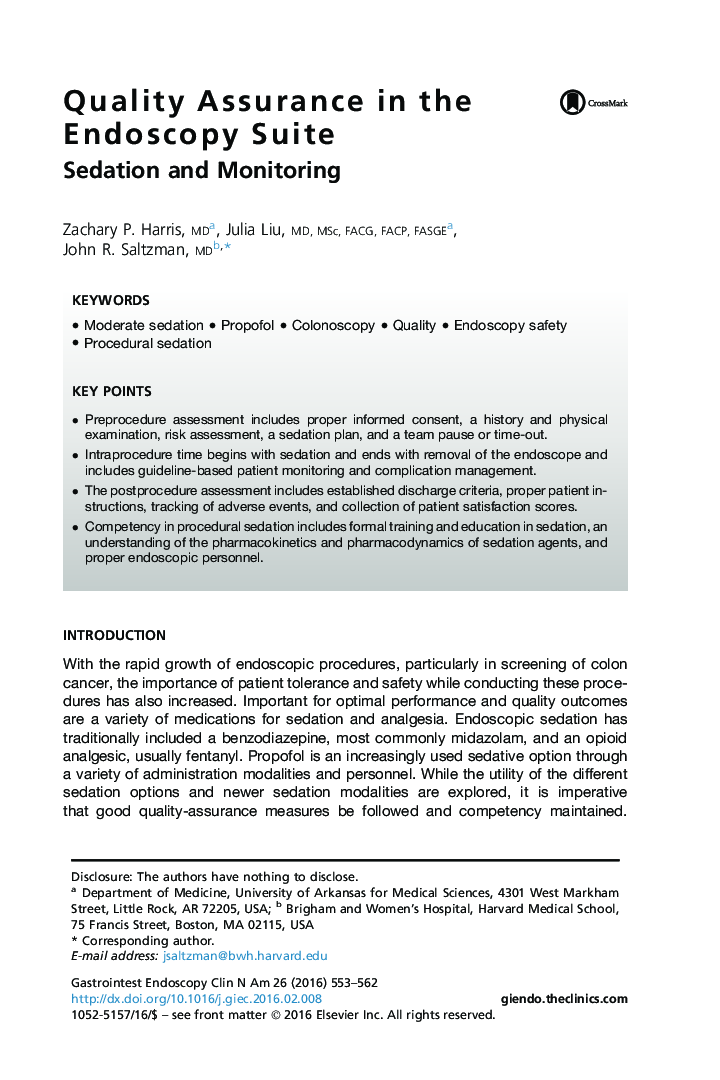 Quality Assurance in the Endoscopy Suite