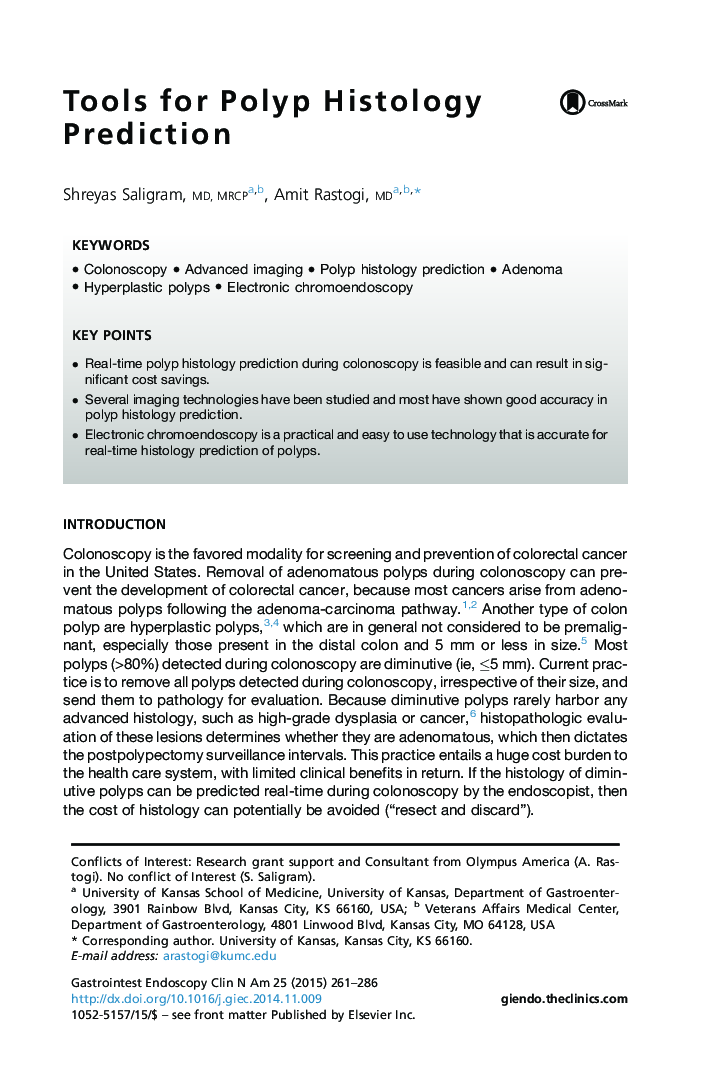 Tools for Polyp Histology Prediction