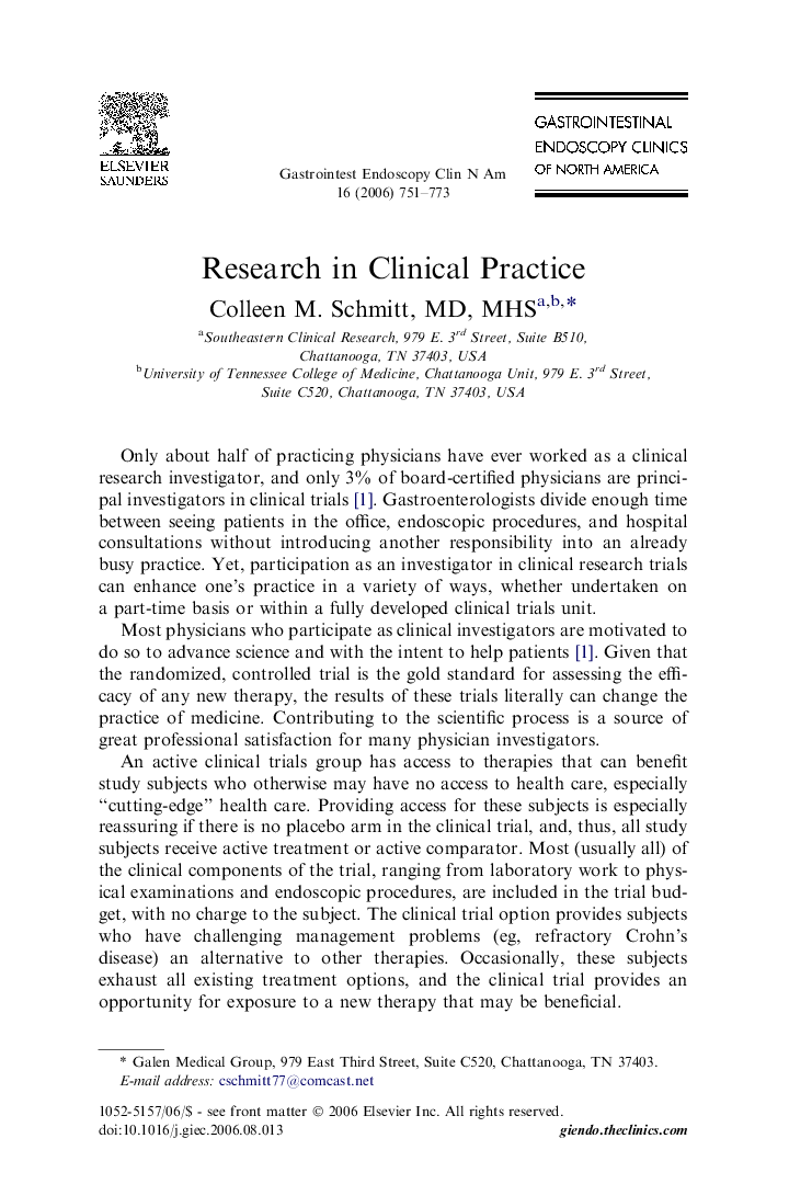 Research in Clinical Practice