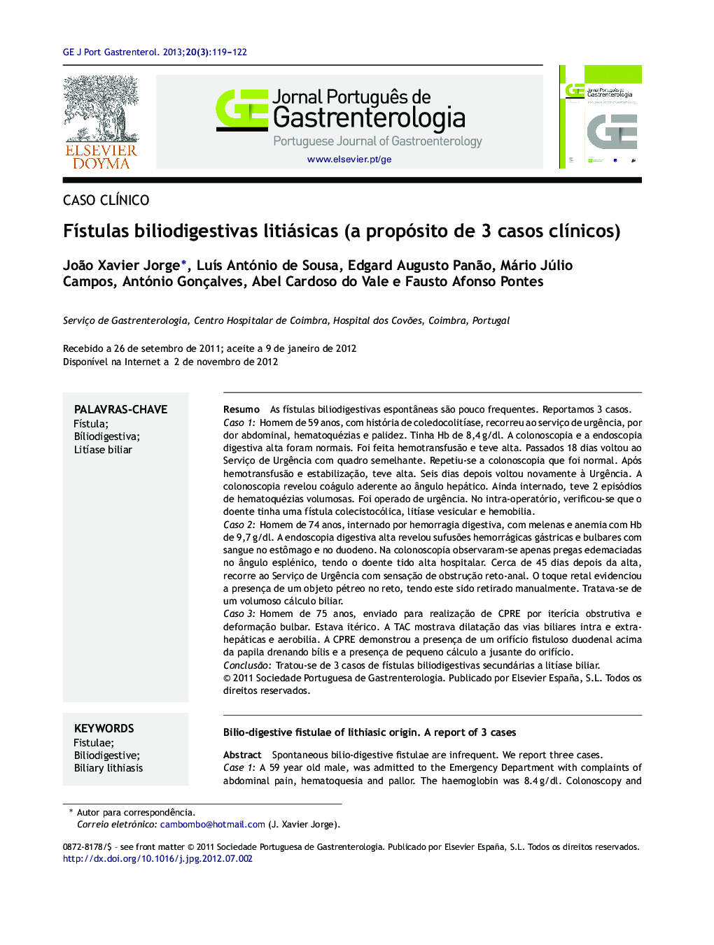 Fístulas biliodigestivas litiásicas (a propósito de 3 casos clínicos)