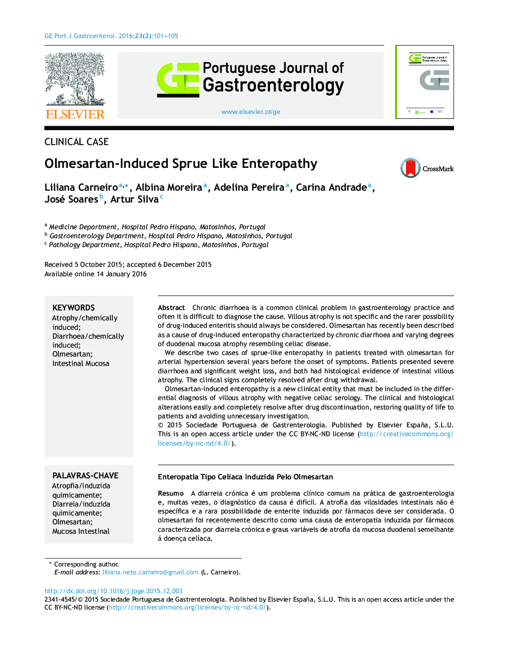 Olmesartan-Induced Sprue Like Enteropathy